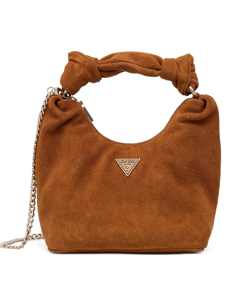 Guess Mini Isotta Tote Bag mit Knotendetail - Braun Braun