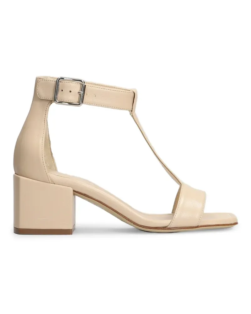 Anna F. T-bar block-heel sandals - Nude Nude