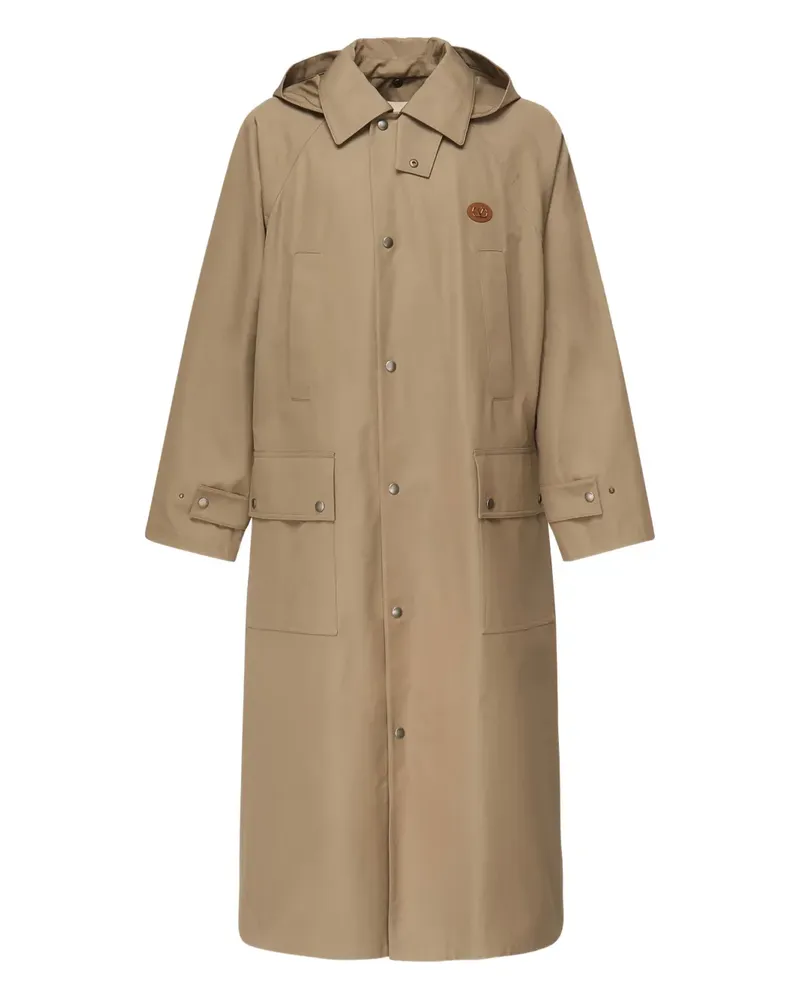 Valentino Garavani Kapuzenmantel mit Logo-Schild - Nude Nude