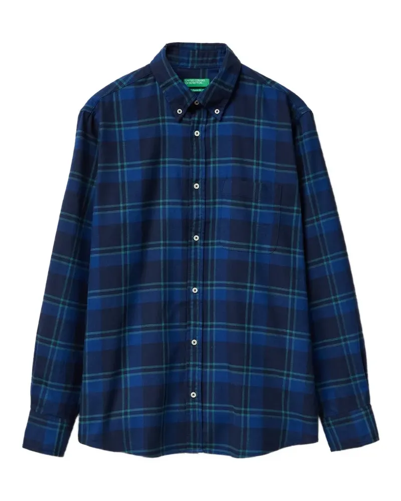 Benetton plaid flannel shirt - Blau Blau