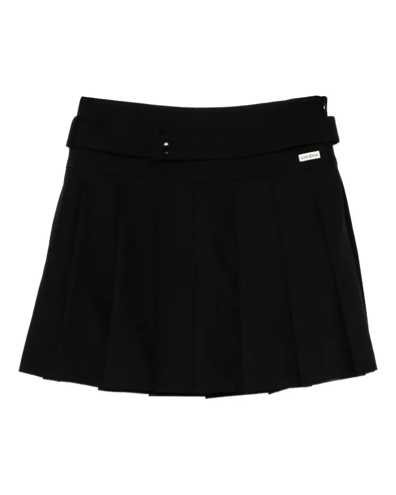 KIMHEKIM Kurze Belt Shorts mit Falten - Schwarz Schwarz