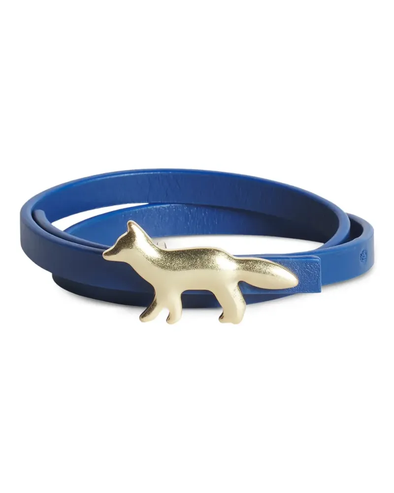 Kitsuné Lederarmband mit Fuchs-Verzierung - Blau Blau