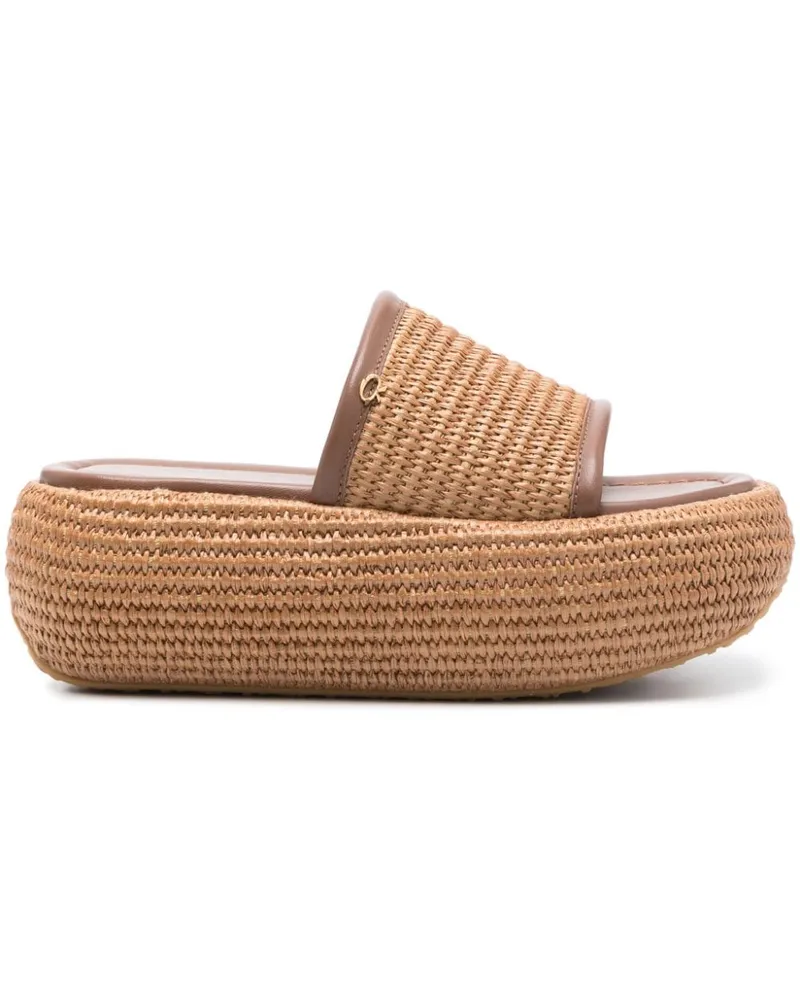 Gianvito Rossi Espadrilles aus gewebtem Bast 60mm - Braun Braun