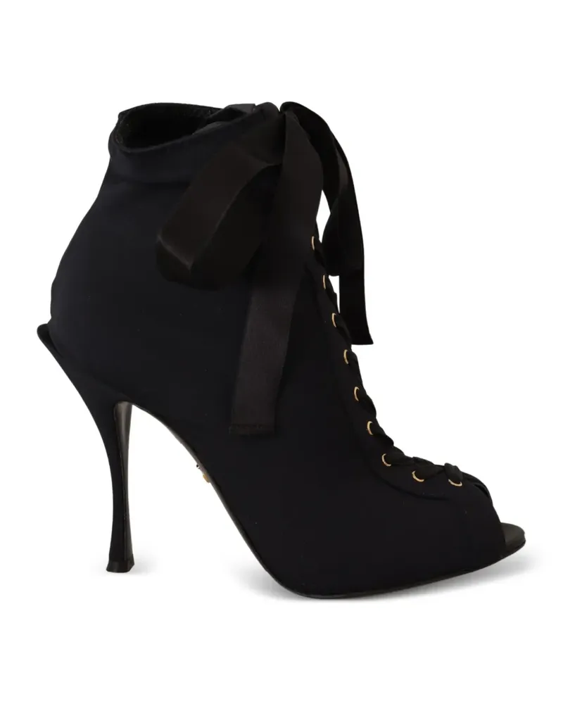 Dolce & Gabbana Peeptoe-Sandalen aus Wildleder - Schwarz Schwarz