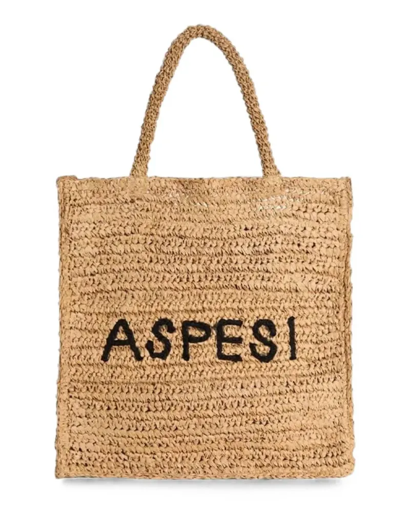 ASPESI logo-embroidered tote bag - Nude Nude