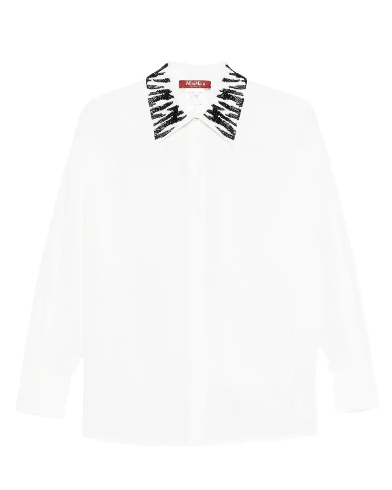 Max Mara embellished-collar shirt - Weiß Weiß