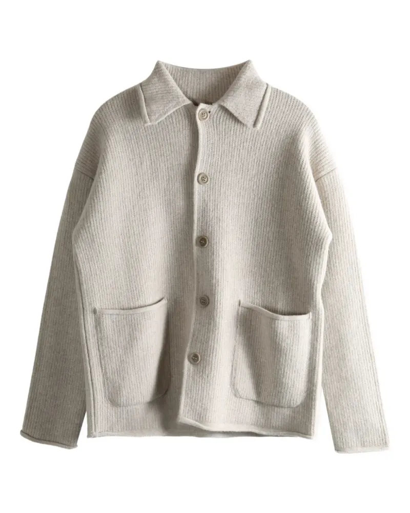 Casey Casey Rove ribbed wool cardigan - Nude Nude