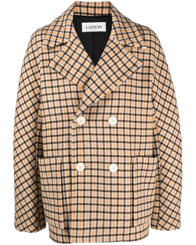 Lanvin Cabanjacke mit Karomuster - Nude Nude