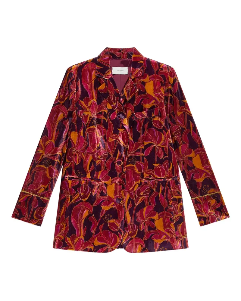 Maliparmi Blazer aus Samt mit Blumen - Rot Rot
