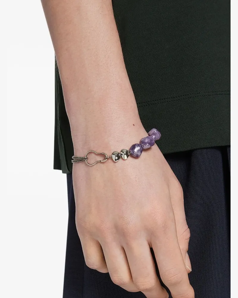 Dries van Noten Kettenarmband mit Stein - Silber Silber