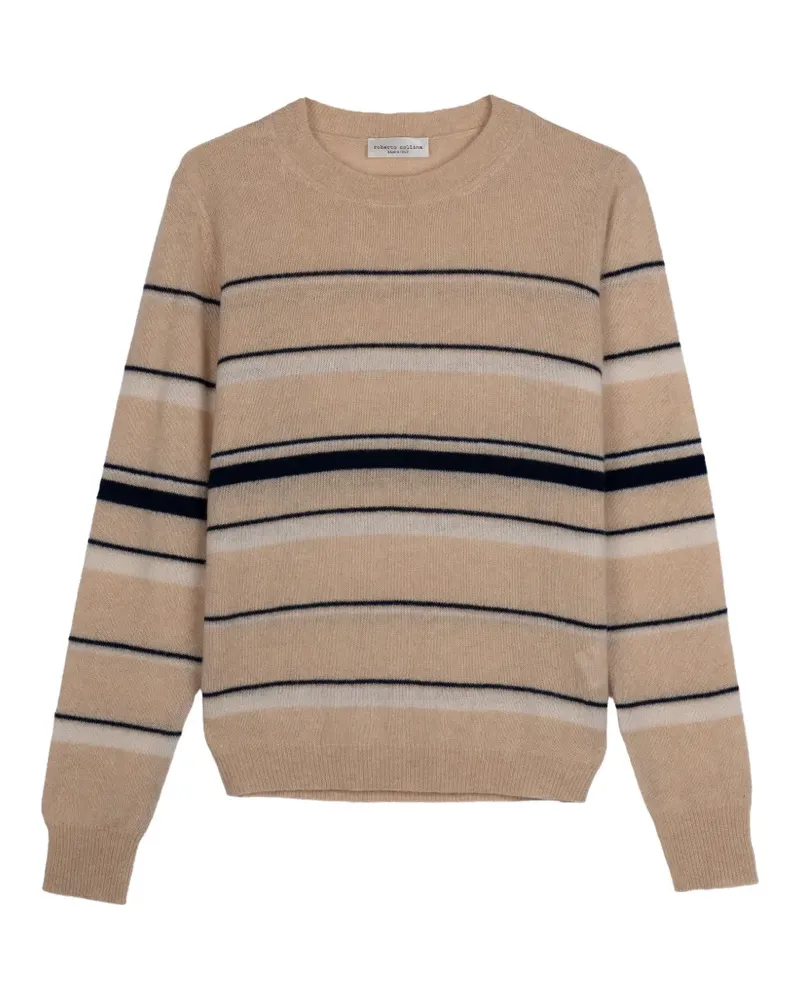 Roberto Collina Gestreifter Pullover mit rundem Ausschnitt - Nude Nude