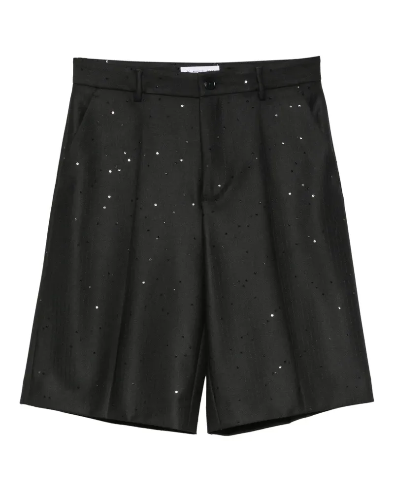 Manuel Ritz Nadelstreifen-Shorts mit Pailletten - Schwarz Schwarz