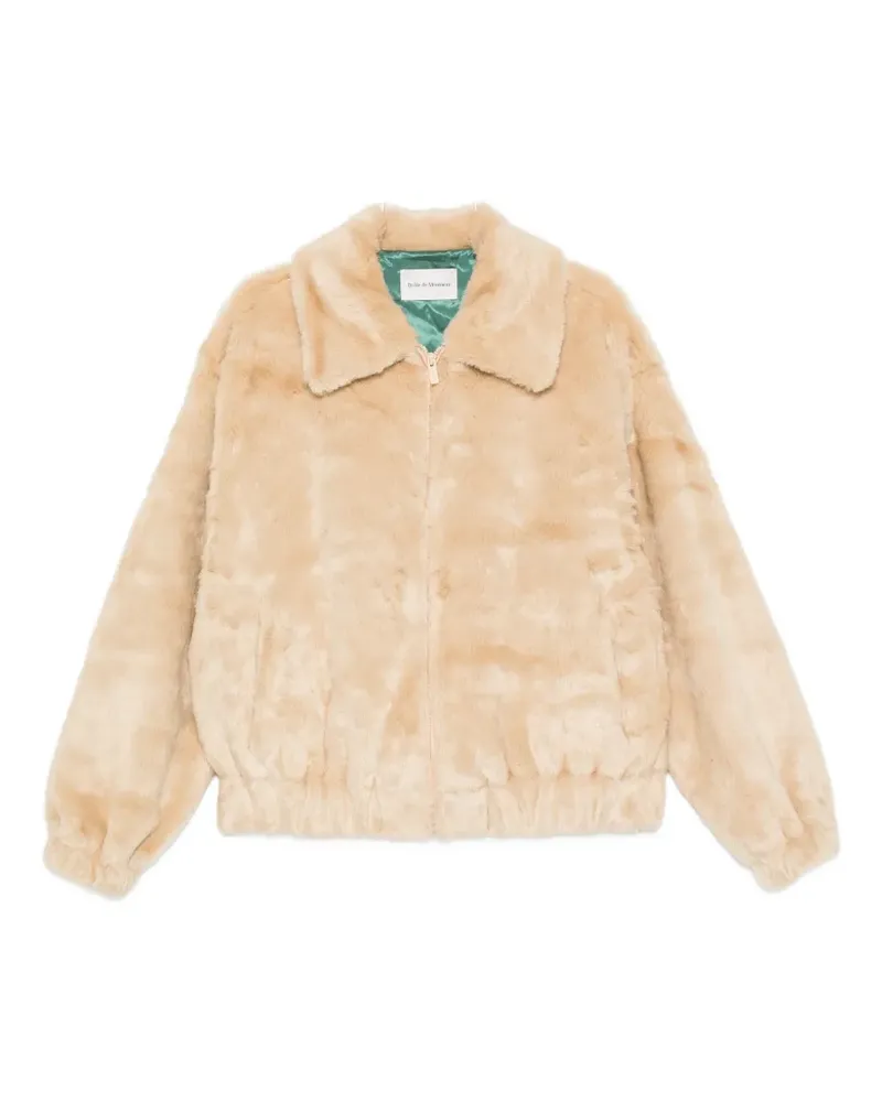 Drôle de Monsieur Not From Paris Madame Mantel aus Faux Fur - Nude Nude