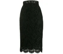 Hoch sitzender Bleistiftrock - Schwarz