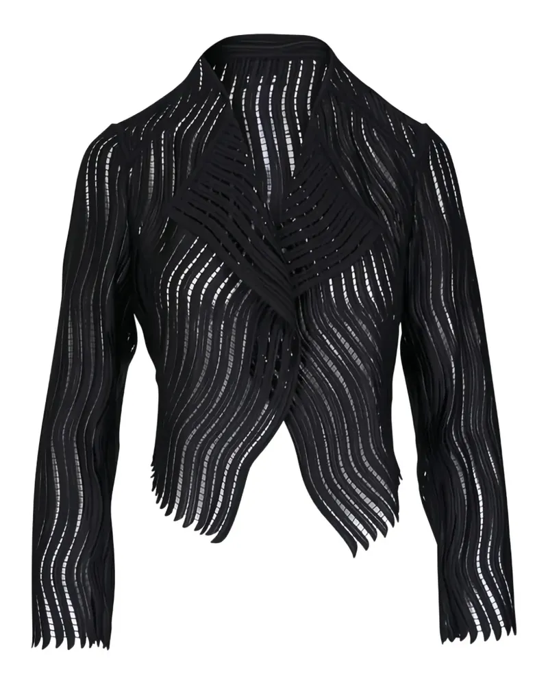 Akris Ariel open-knit cropped jacket - Schwarz Schwarz
