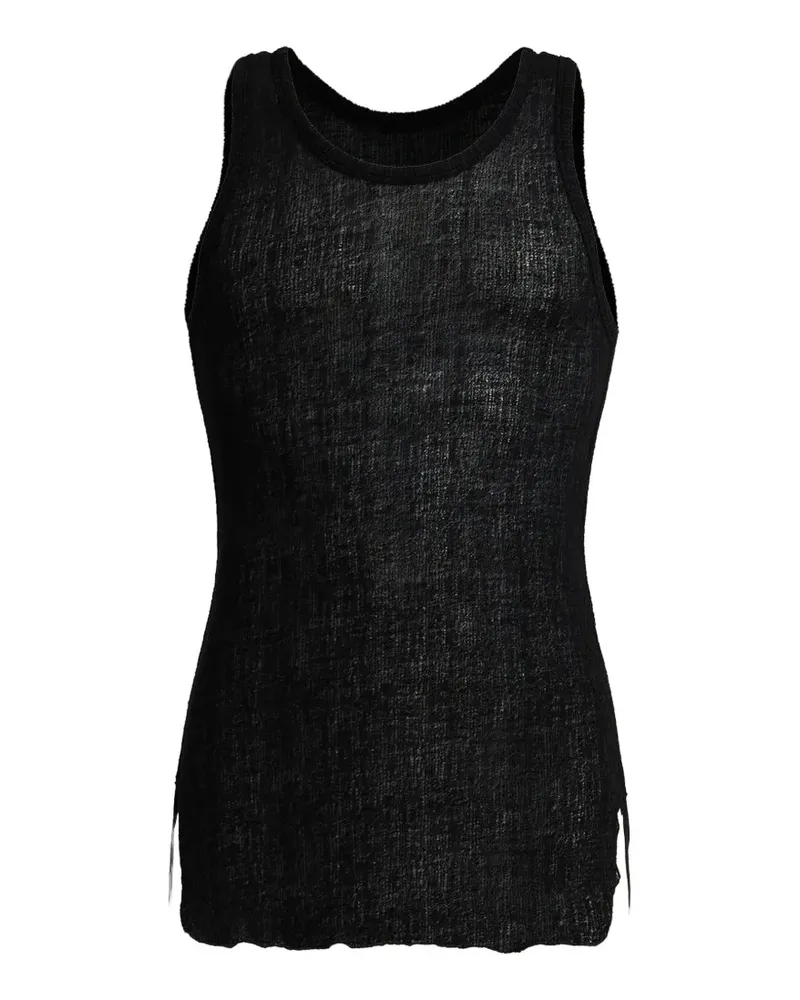 Ann Demeulemeester ribbed tank top - Schwarz Schwarz