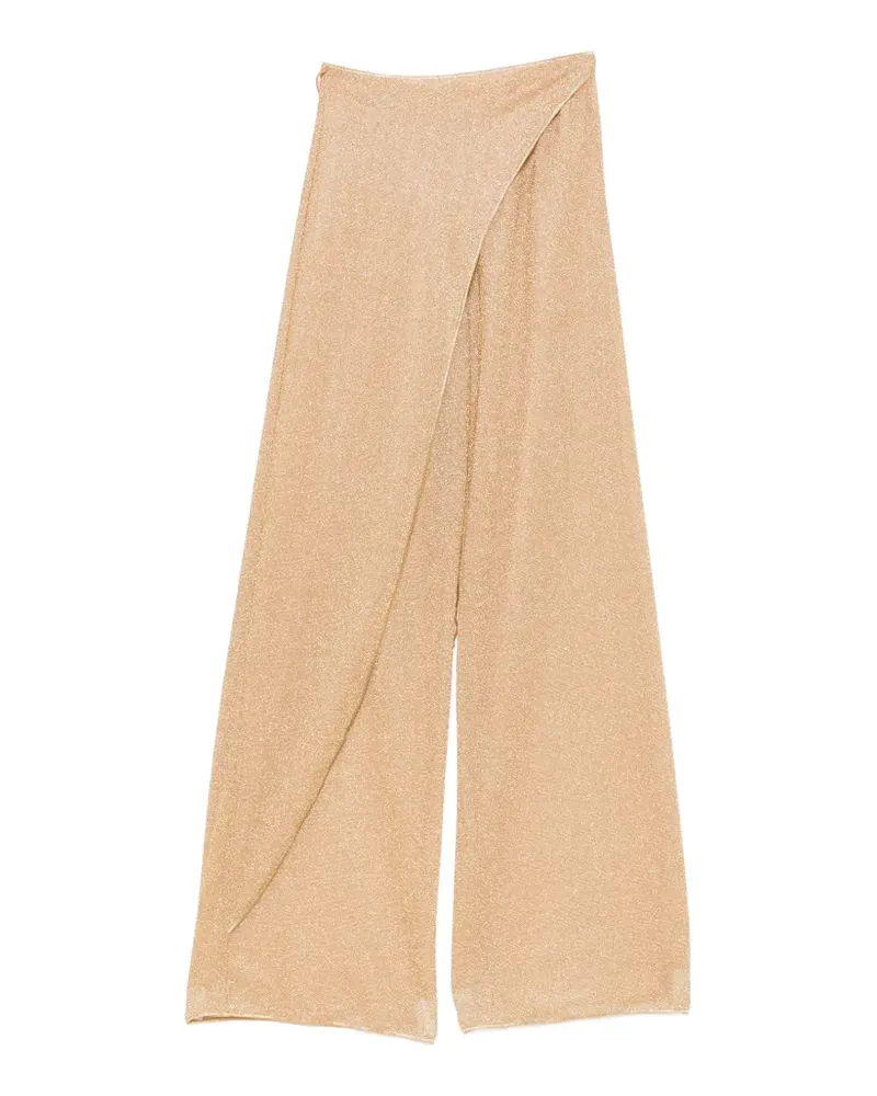 Oséree Lumiere Beads Pareo wrap-front trousers - Gold Gold
