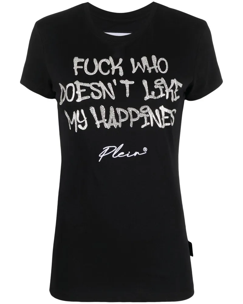 Philipp Plein T-Shirt mit Strass - Schwarz Schwarz