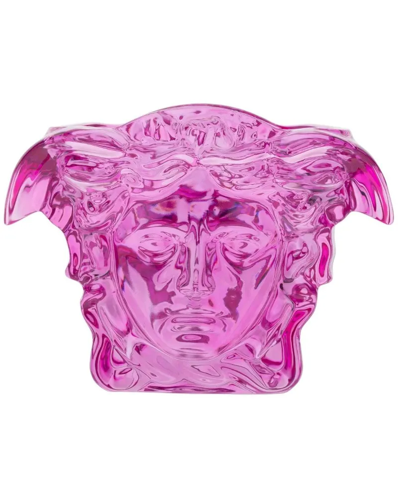 Versace Medusa Vase aus Kristall 19cm - Rosa Rosa