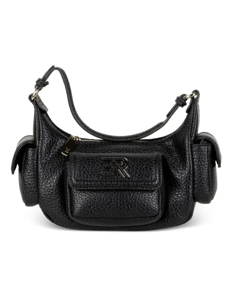 Ermanno Scervino Schultertasche mit Logo-Schild - Schwarz Schwarz