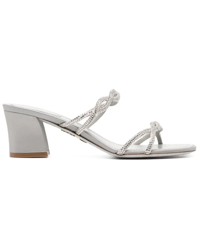 René Caovilla Sandalen mit Kristallen 55mm - Grau Grau