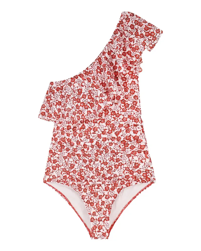 Isabel Marant Sicilya ruffled floral swimsuit - Rot Rot