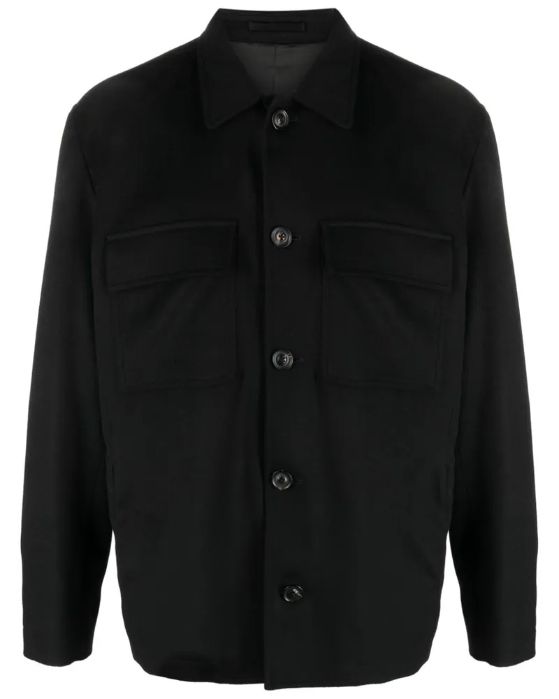 LARDINI Hemdjacke mit Knopfleiste - Schwarz Schwarz