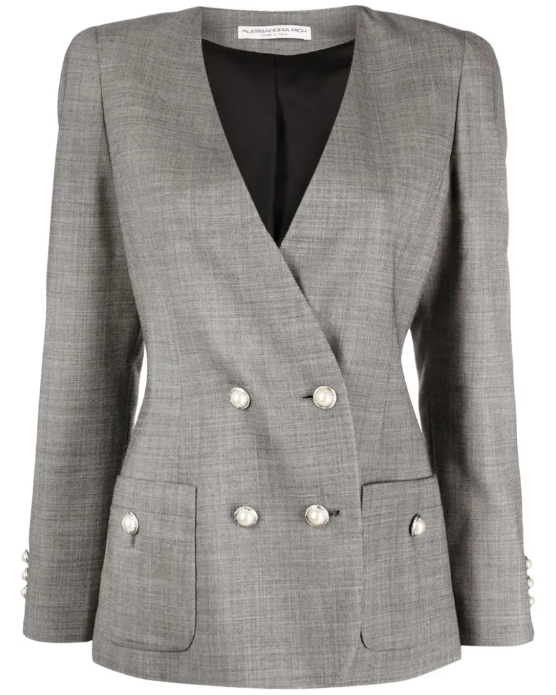 Alessandra Rich Doppelreihiger Blazer Grau