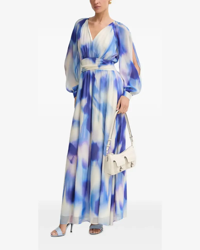 Morgan Maxikleid mit abstraktem Print - Blau Blau