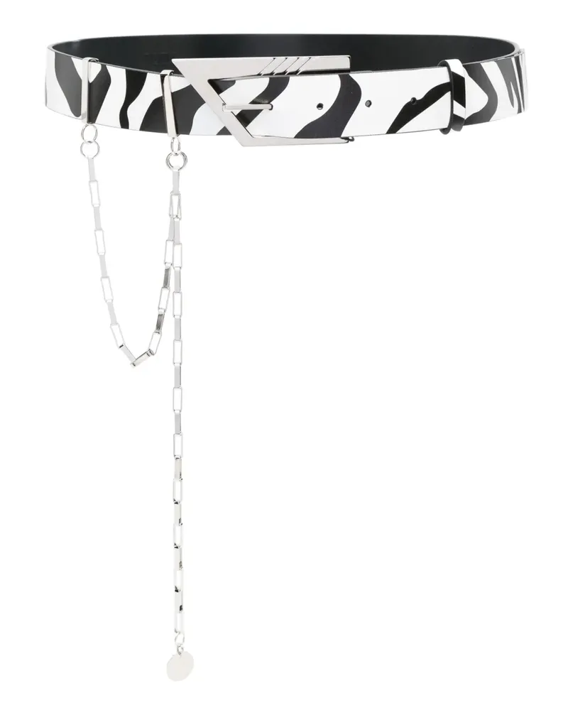 ATTICO Gürtel mit Zebra-Print - Weiß Weiß