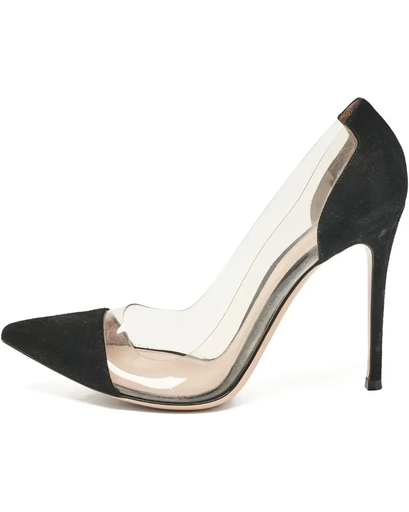 Gianvito Rossi Pre-owned Pumps mit transparentem Einsatz 100mm - Schwarz Schwarz