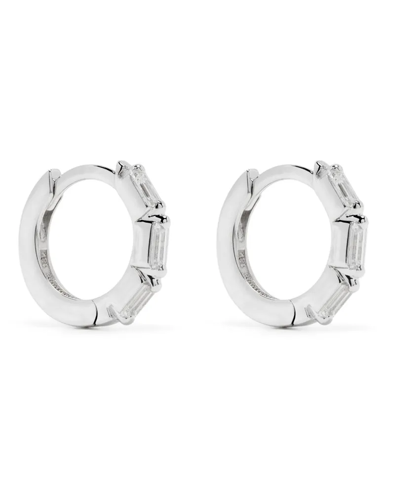 Suzanne Kalan 18kt Weißgoldcreolen mit Diamant - Silber Silber