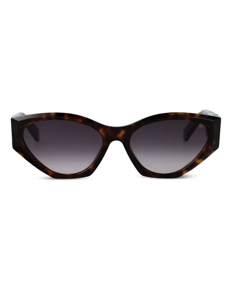 Philipp Plein Sonnenbrille mit geometrischem Gestell - Braun Braun