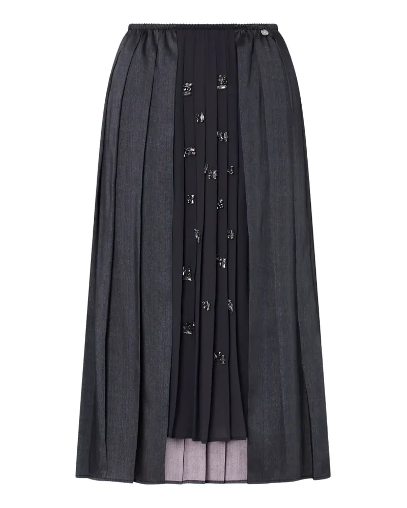 Liu Jo pleated skirt with jewel embroidery - Grau Grau