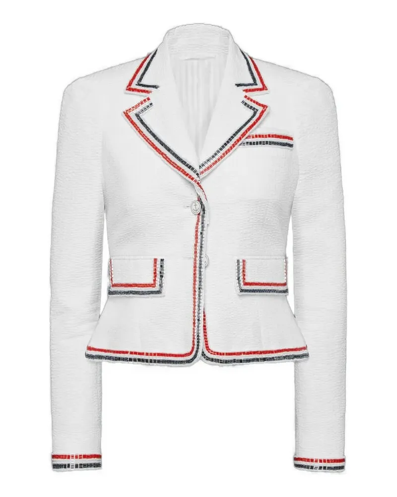 Thom Browne seersucker jacket - Weiß Weiß