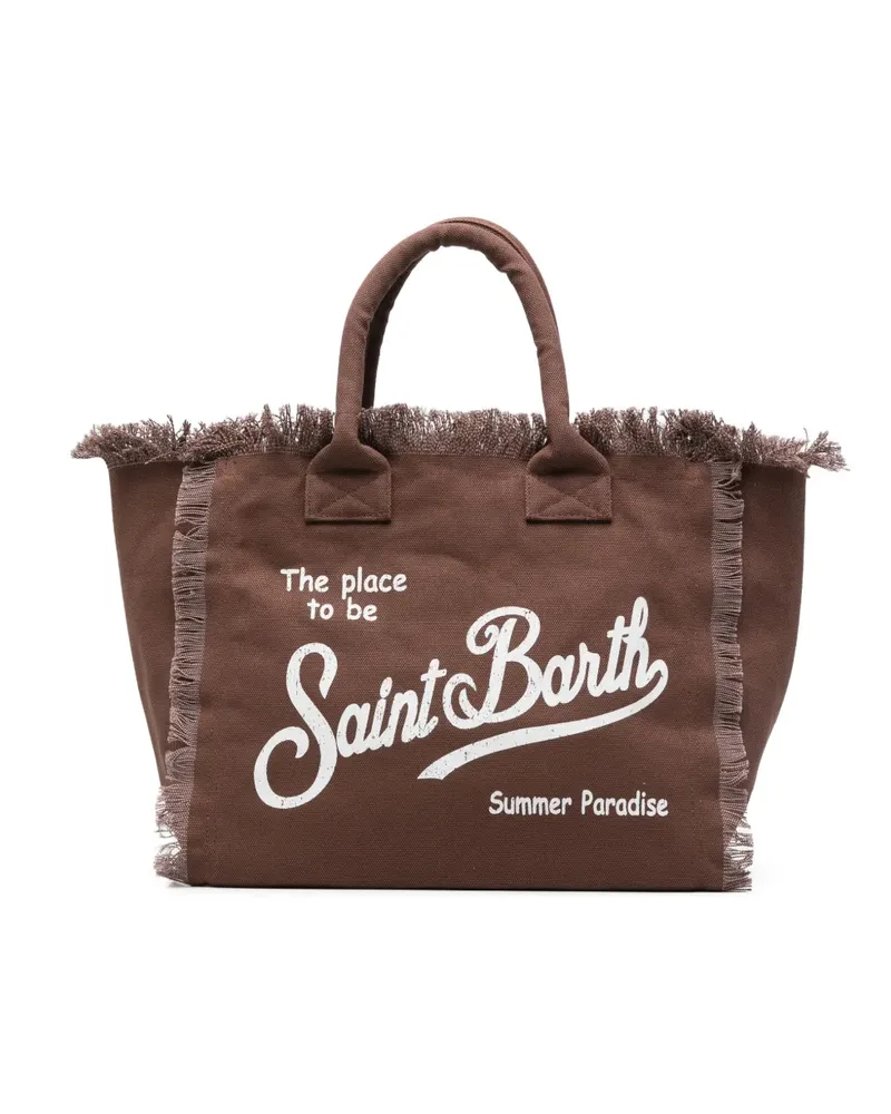 MC2 Saint Barth Vanity fringed logo-print tote bag - Braun Braun