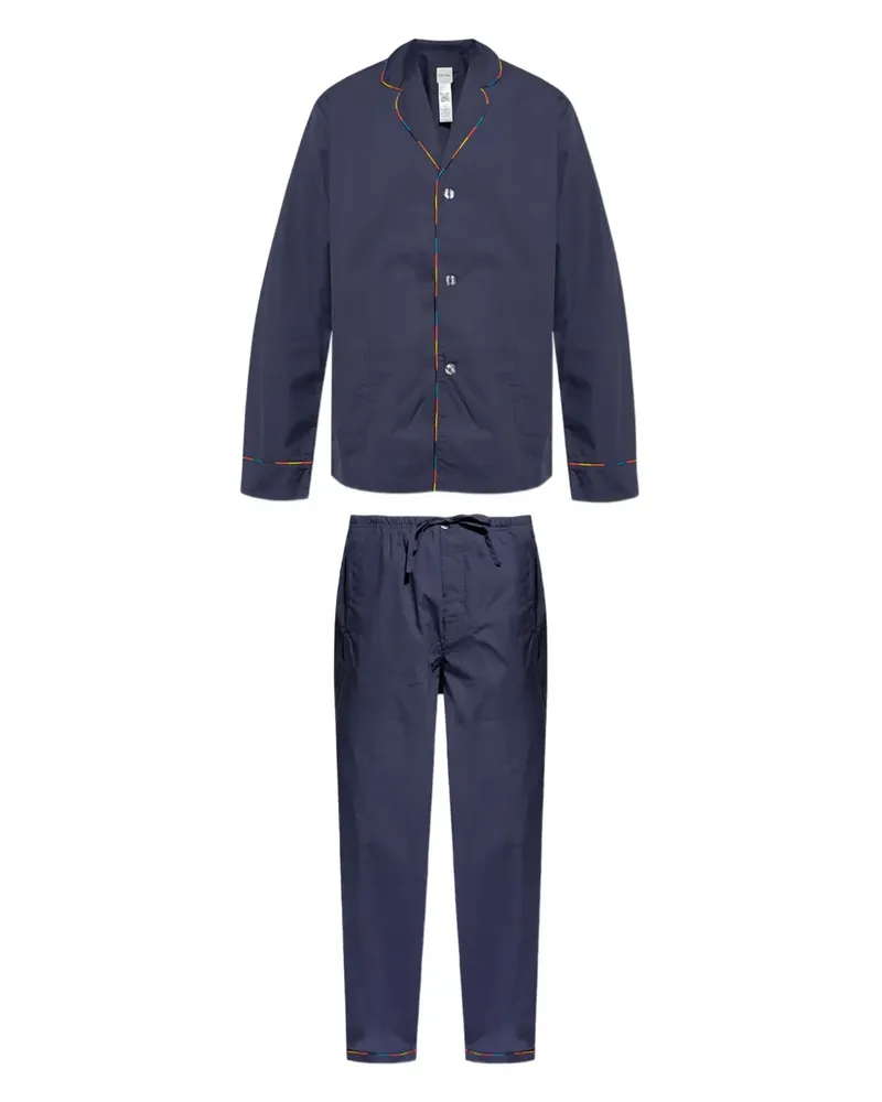 Paul Smith Pyjama mit Paspeln - Blau Blau