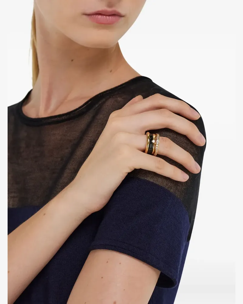 Ferragamo Emaillierter Ring mit Kristallen - Gold Gold