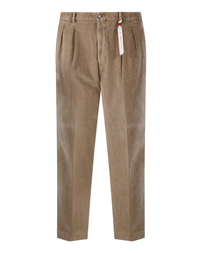 Biagio Santaniello pleated corduroy trousers - Braun Braun