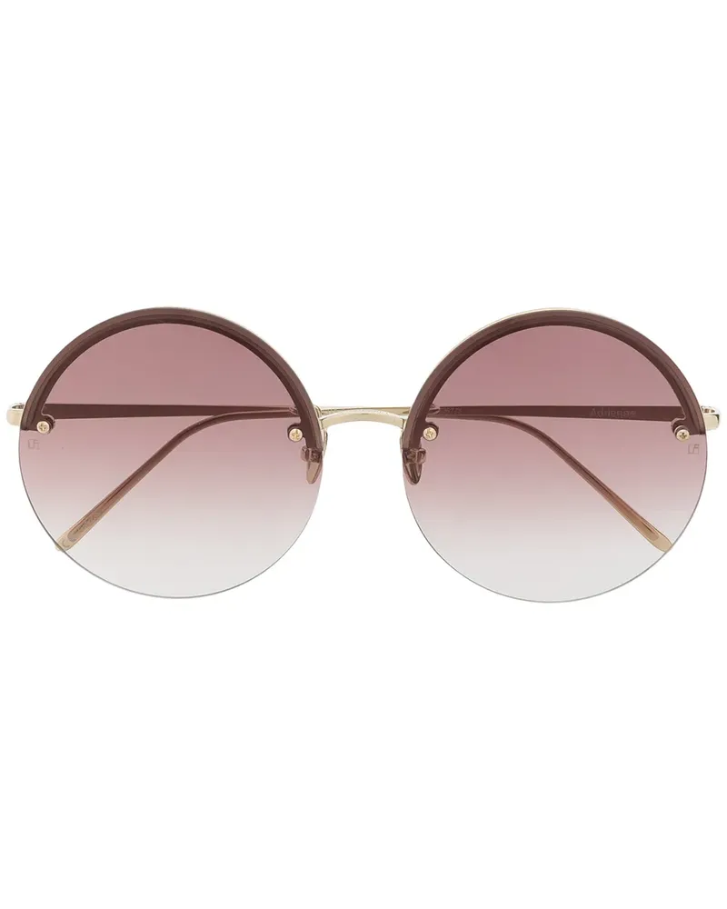 Linda Farrow Sonnenbrille mit rundem Gestell - Gold Gold