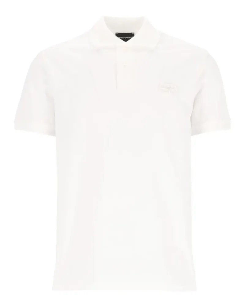 Emporio Armani logo-embroidered polo shirt - Weiß Weiß