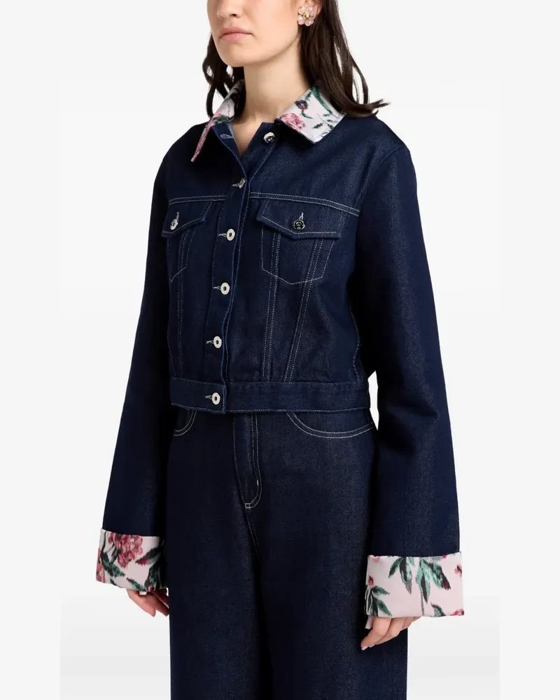 Marques ' Almeida floral-trim jacket - Blau Blau