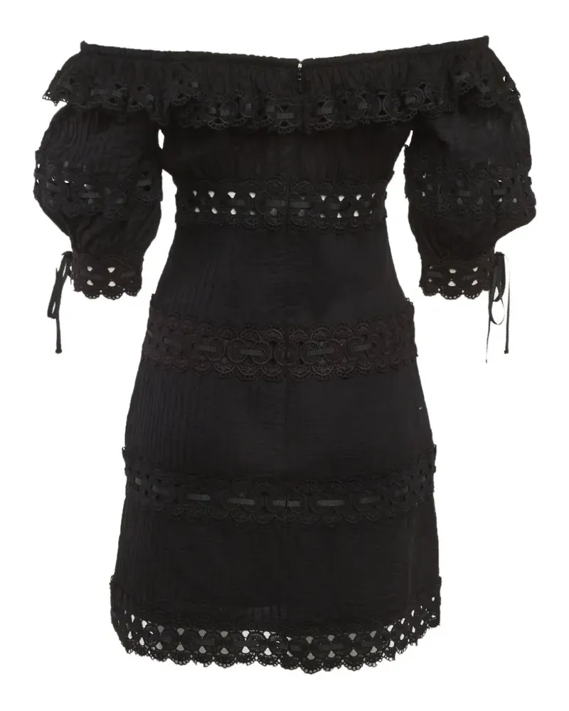 Self-Portrait Schulterfreies Minikleid - Schwarz Schwarz