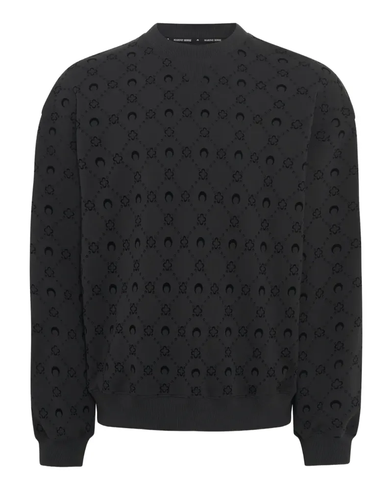 Marine Serre moonogram flocked fleece sweatshirt - Schwarz Schwarz