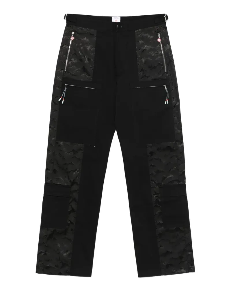 Casablanca Paris Hose mit Gebirgs-Print - Schwarz Schwarz