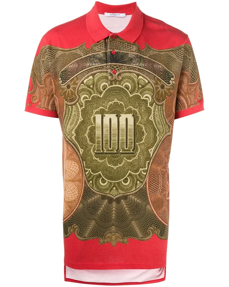 Givenchy Poloshirt mit Dollar-Print - Rot Rot