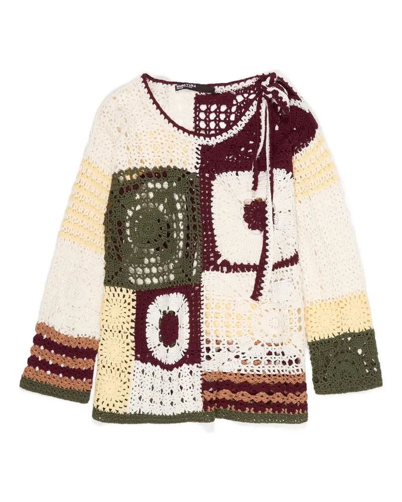 BIMBA Y LOLA Gehäkelter Pullover im Patchwork-Look - Grün Grün