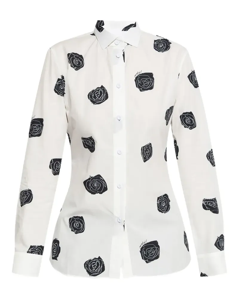 Marni Hemd mit Blumen-Print - Weiß Weiß