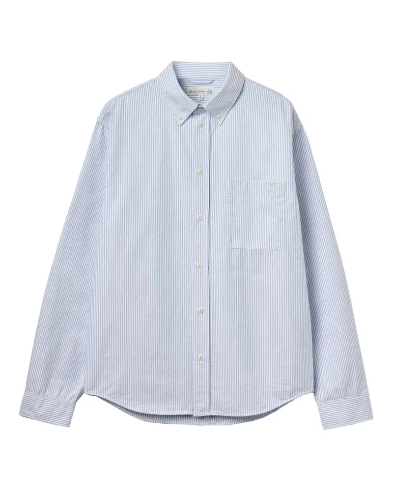Merz b. Schwanen Gestreiftes Hemd - Blau Blau