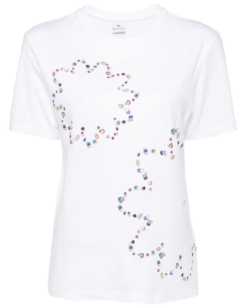 Paul Smith T-Shirt aus Bio-Baumwolle mit Blumen-Print Weiß